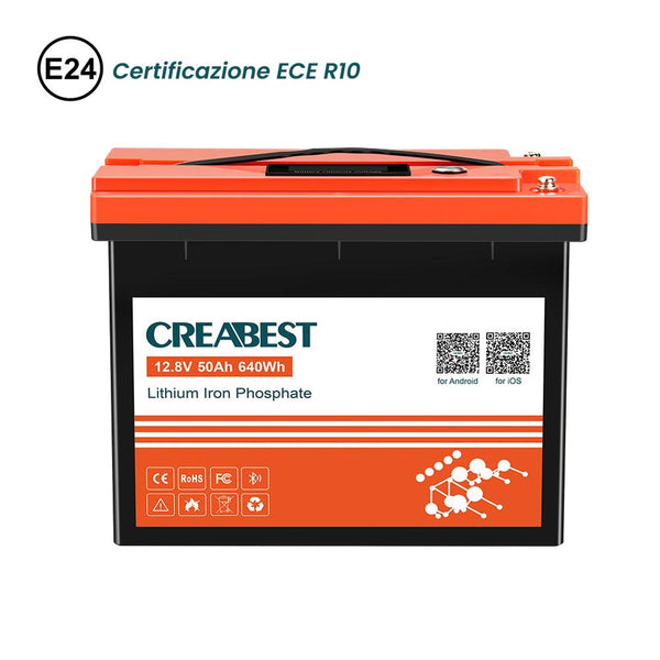 Batteria LiFePO4 12V 50AH per Camper, Barca, Trolling Motor, Campeggio Con Bluetooth