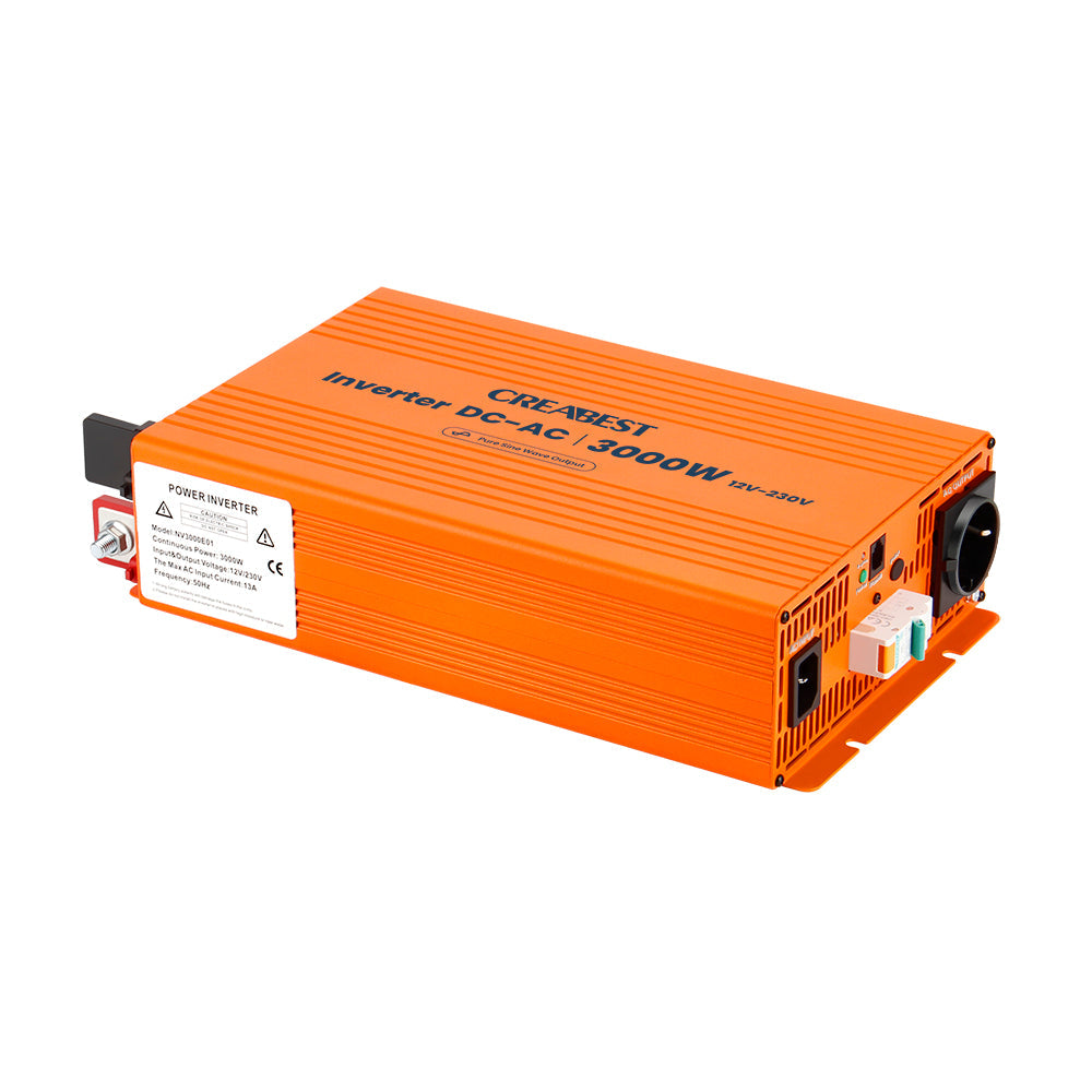 LiTime Inverter 3000W Puro Seno 12V DC A 230V AC – Per Camper, Solare E Campeggio Con 2 Prese E Schermo LCD