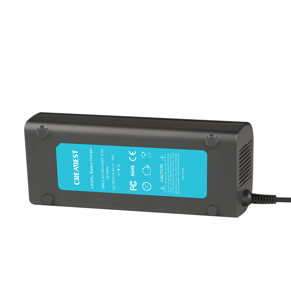 QDD Caricabatterie LiFePO4 87,6 V 10 A Per Batterie 24S 72 V 76,8 V – Con Display OLED, Connettore C13 (N+L), Per Uso Professionale