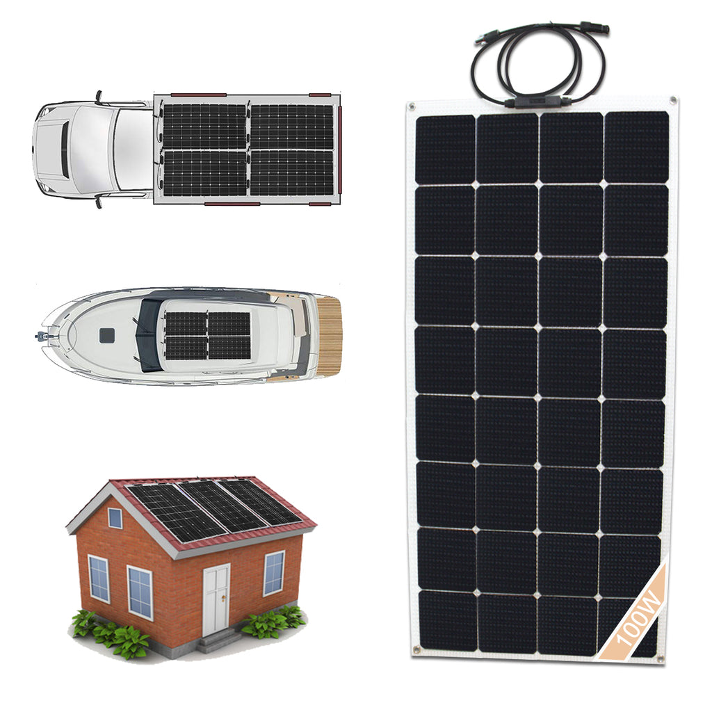 Kit di pannelli solari da 40W, regolatore di carica della batteria a 12V  per camper-caravan-barca viene fornito con il kit di pannelli solari  regolatore da 100A